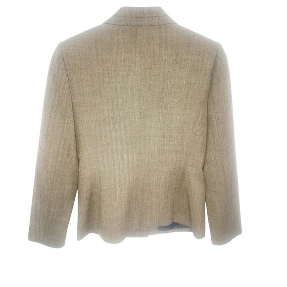 Anne Klein Brown Herringbone Two Piece Pants Suit Size 2P - Picture 2 of 10